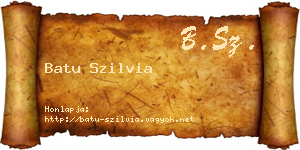 Batu Szilvia névjegykártya